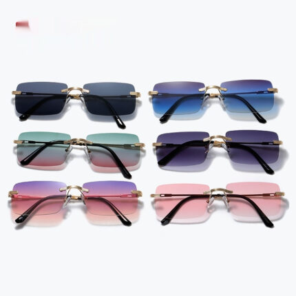 Lunettes de soleil sans monture à la mode