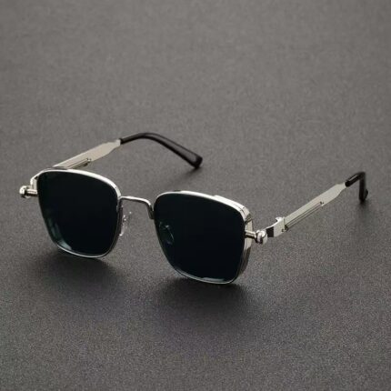 Lunettes de soleil en métal rétro UV pour hommes