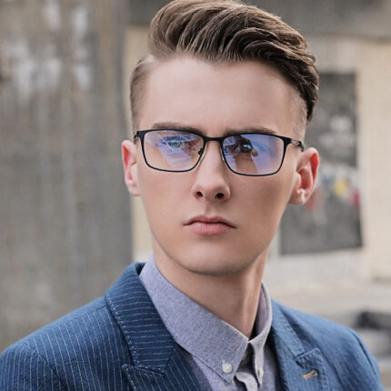 Lunettes tendances à verres anti-lumière bleue à la mode pour hommes