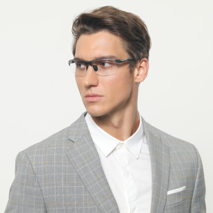 Lunettes de vue unie à demi-monture à la mode pour hommes