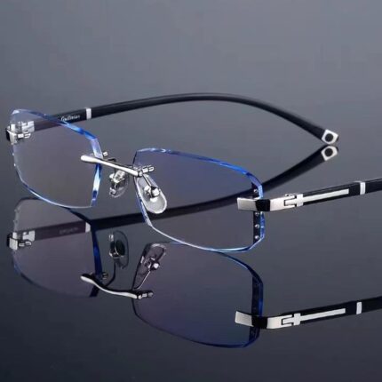 Lunettes de lecture sans cadre à monture en diamant