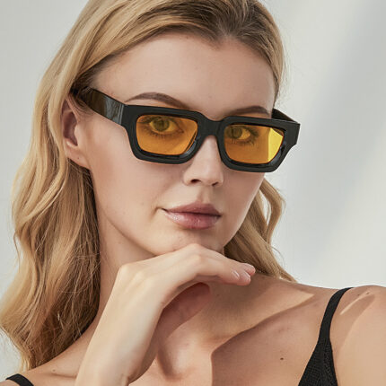 Lunettes de soleil rétro-concave à pied carré à la mode