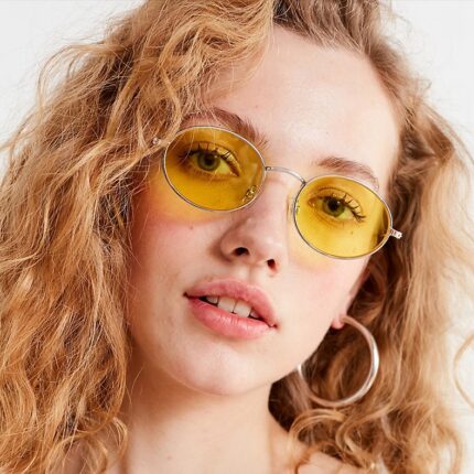 Lunettes de soleil ovales rétro à la mode pour femmes