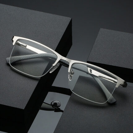 Lunettes de lecture anti-lumière bleue et à demi-monture