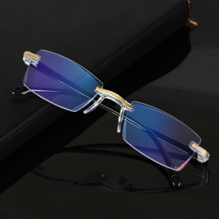 Lunettes de lecture à bord découpé au diamant sans monture