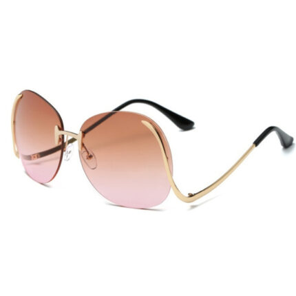 Lunettes de soleil sans monture à branches incurvées