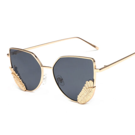 Lunettes de soleil oriental à plumes de mode pour hommes et femmes