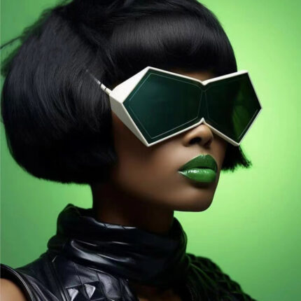 Lunettes de soleil à monture polygonale avec protection UV